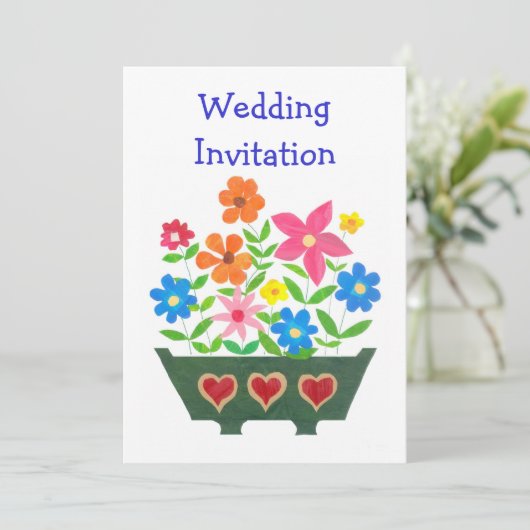 Anpassbare Blume Power Hochzeit Einladung (Stehend Vorderseite)