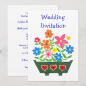 Anpassbare Blume Power Hochzeit Einladung (Vorne/Hinten)