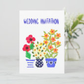 Anpassbare Blume Power Hochzeit Einladung (Stehend Vorderseite)