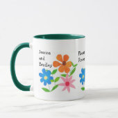 Anpassbare Blume Power Hochzeit Tasse (Links)