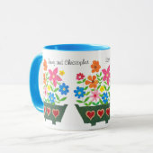 Anpassbare Blume Power Hochzeit Tasse (Vorderseite Links)