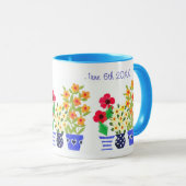 Anpassbare 'Blume Power' Hochzeitsstiftung Tasse (VorderseiteRechts)