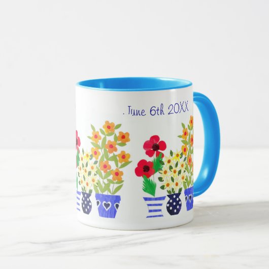 Anpassbare 'Blume Power' Hochzeitsstiftung Tasse (VorderseiteRechts)