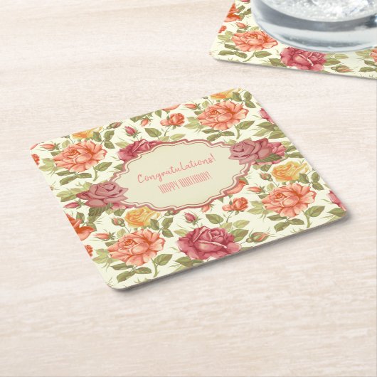 Anpassbare Blumenveranstaltung Rechteckiger Pappuntersetzer (angewinkelt)