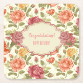 Anpassbare Blumenveranstaltung Rechteckiger Pappuntersetzer (Vorderseite)