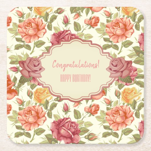 Anpassbare Blumenveranstaltung Rechteckiger Pappuntersetzer (Vorderseite)