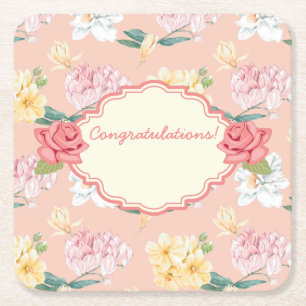 Anpassbare Blumenveranstaltung Rechteckiger Pappuntersetzer