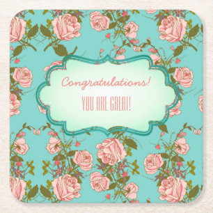 Anpassbare Blumenveranstaltung Rechteckiger Pappuntersetzer