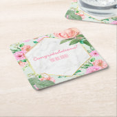 Anpassbare Blumenveranstaltung Rechteckiger Pappuntersetzer (angewinkelt)