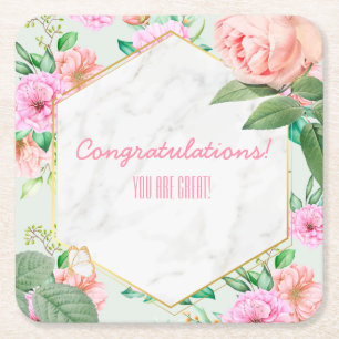 Anpassbare Blumenveranstaltung Rechteckiger Pappuntersetzer