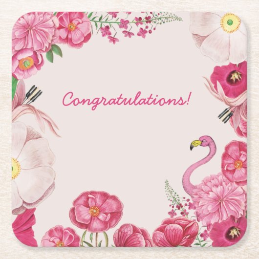 Anpassbare Blumenveranstaltung Rechteckiger Pappuntersetzer (Vorderseite)