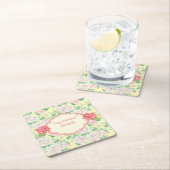 Anpassbare Blumenveranstaltung Rechteckiger Pappuntersetzer (Vor Ort)