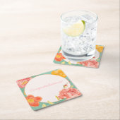 Anpassbare Blumenveranstaltung Rechteckiger Pappuntersetzer (Vor Ort)