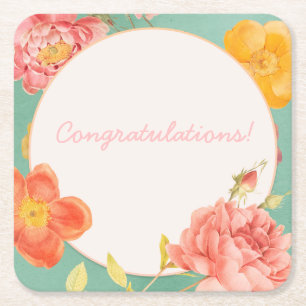 Anpassbare Blumenveranstaltung Rechteckiger Pappuntersetzer