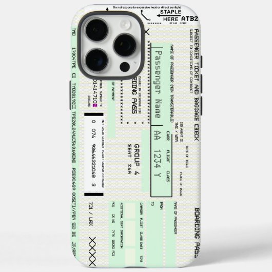 Anpassbare Boarding Pass Aviation Case-Mate iPhone Hülle (Rückseite)