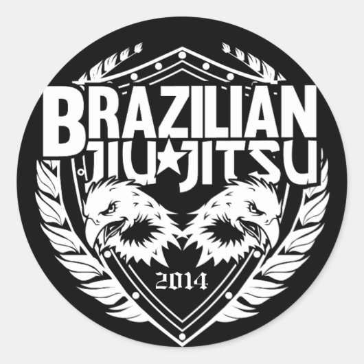 Anpassbare brasilianische Jiu-Jitsu Runder Aufkleber (Vorderseite)