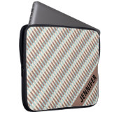 Anpassbare braune Tan Blue Streifen Laptopschutzhülle (Vorne Rechts)