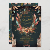 Anpassbare Brautparty-Karte im Boho-Stil Einladung (Vorne/Hinten)