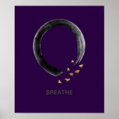 Anpassbare BREATHE Zen Enso Circle Ginkgo Kunst Poster (Vorne)