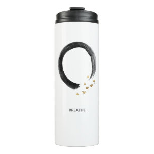 Anpassbare BREATHE Zen Enso Kreis Ginkgo Kunst Thermosbecher
