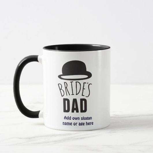 Anpassbare Brides Vater Vater der Braut Dank Tasse (Links)