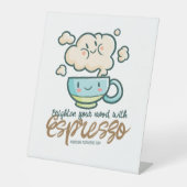 Anpassbare Brillante mit Espresso Sockelschild (Vorderseite)