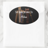 Anpassbare Buchkennzeichnung Ovaler Aufkleber (Tasche)