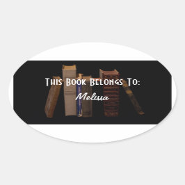 Anpassbare Buchkennzeichnung Ovaler Aufkleber