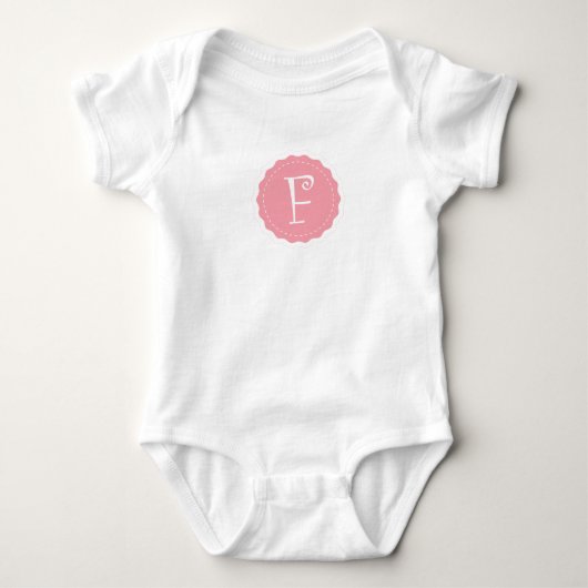 Anpassbare Buchstaben "F" Baby Strampler (Vorderseite)