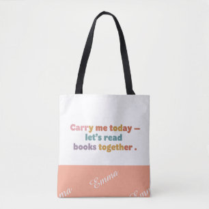 Anpassbare Buchtasche, Name hinzufügen, Farben änd Tasche