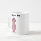 Anpassbare Cartoon-Gewichtsskala Kaffeetasse (Vorderseite Links)