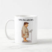 Anpassbare Cartoon-Waage  Kaffeetasse (Links)