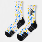 Anpassbare Cat Paw Print Socks mit Herz-Design Socken (Links)