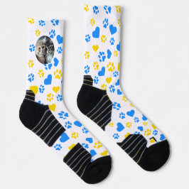 Anpassbare Cat Paw Print Socks mit Herz-Design Socken