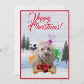 Anpassbare Cavapoo Dog Yappy Xmas Card Ankündigung (Vorderseite)