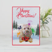 Anpassbare Cavapoo Dog Yappy Xmas Card Ankündigung (Stehend Vorderseite)