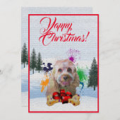 Anpassbare Cavapoo Dog Yappy Xmas Card Ankündigung (Vorne/Hinten)