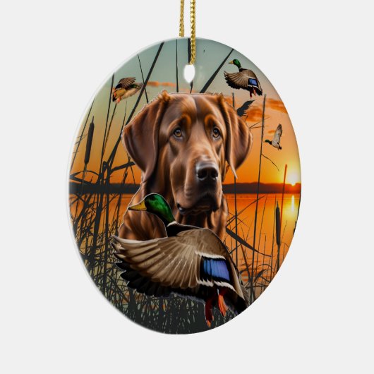Anpassbare Chesapeake Bay Retriever Keramik Ornament (Rechts)