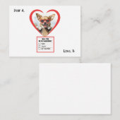 Anpassbare Chihuahua-Valentine-Note-Karte Mitteilungskarte (Vorne/Hinten)