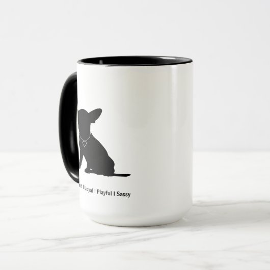Anpassbare Chihuahua Yin Yang-Kaffee-Tasse Tasse (Vorderseite Links)