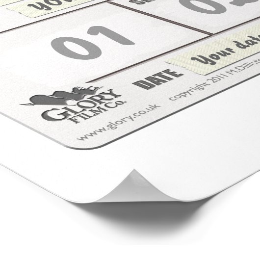 Anpassbare Clapperboard-Printwerbung Poster (Ecke)