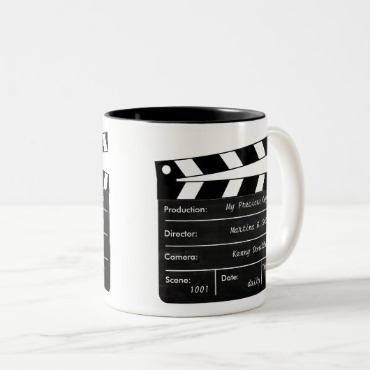 Anpassbare Clapperboard-Tasse Zweifarbige Tasse (VorderseiteRechts)