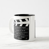 Anpassbare Clapperboard-Tasse Zweifarbige Tasse (Vorderseite Links)