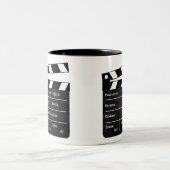 Anpassbare Clapperboard-Tasse Zweifarbige Tasse (Mittel)