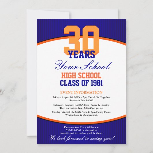 Anpassbare Class-Wiedersehen Einladung (Vorderseite)