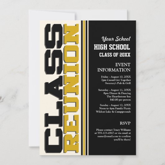 Anpassbare Class-Wiedersehen Einladung (Vorderseite)