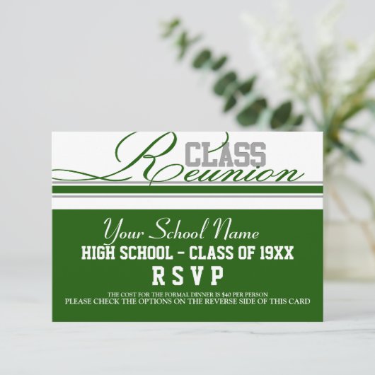 Anpassbare Class-Wiedersehen-UAWG RSVP Karte (Stehend Vorderseite)