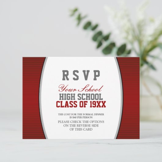 Anpassbare Class-Wiedersehen-UAWG RSVP Karte (Stehend Vorderseite)