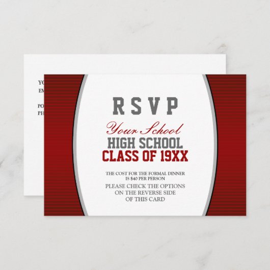 Anpassbare Class-Wiedersehen-UAWG RSVP Karte (Vorne/Hinten)