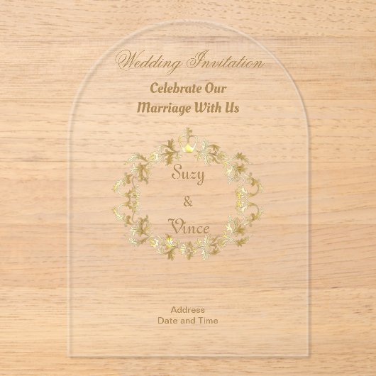 Anpassbare Clear Acryl-Einladungskarte 26 Acryleinladungen (Vorderseite)